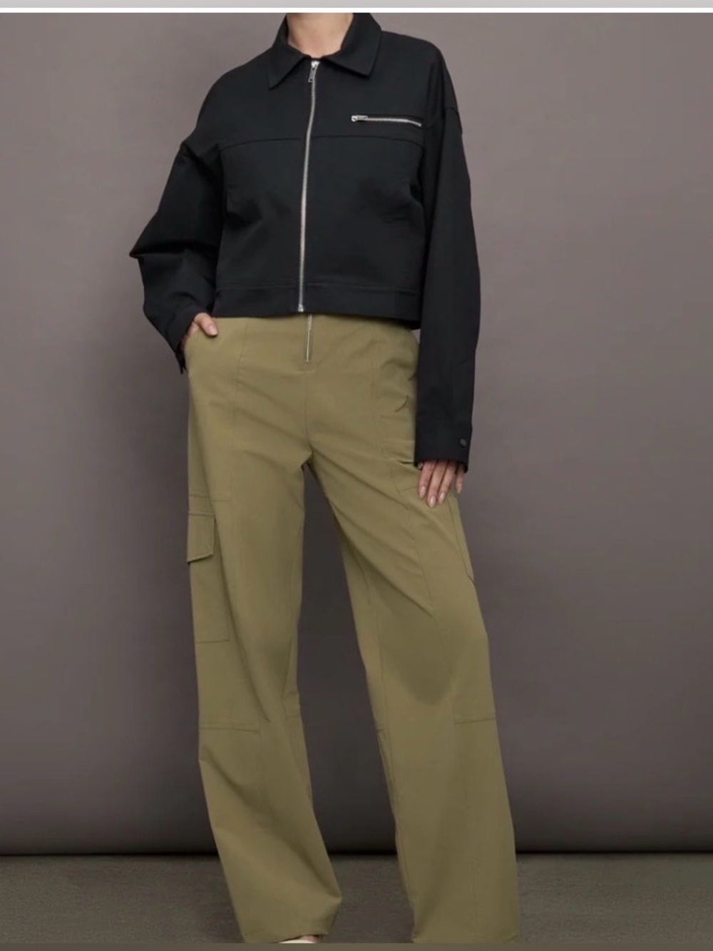 BANDIER Quincy Cargo Utility Wide Legged Pants in Aloe Green Size X-Small NWT